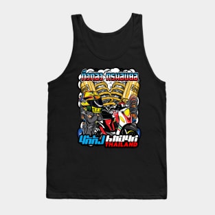 Badass motorcycle engine racing Red rider white Tank Top